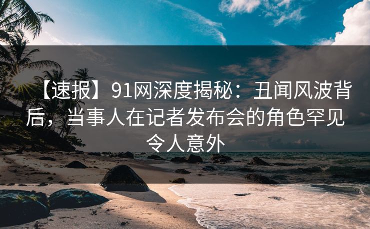 【速报】91网深度揭秘：丑闻风波背后，当事人在记者发布会的角色罕见令人意外